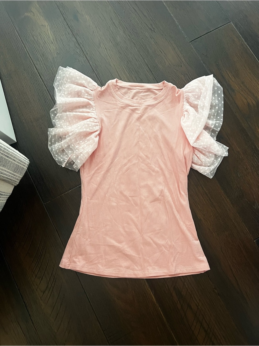 Pink ruffle sleeve top
